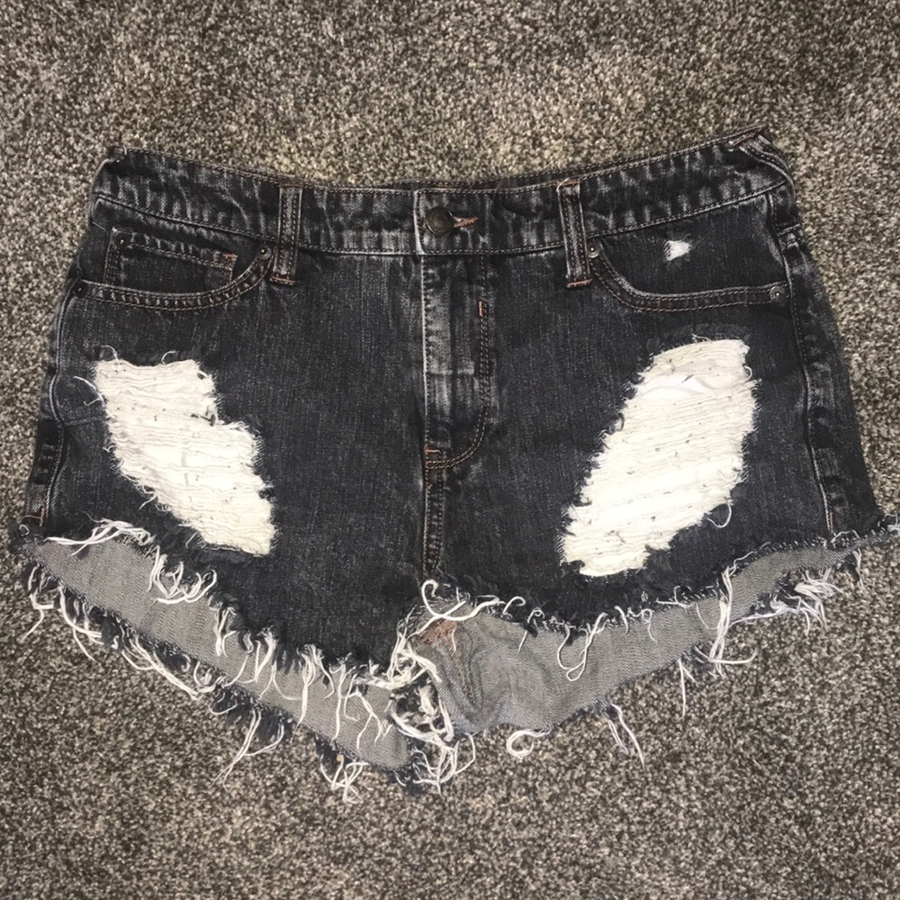 Black jean shorts